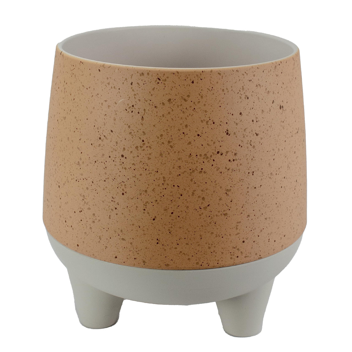 The HC Companies 6 Inch Orion Self Watering Planter - Lightweight Indoor Plastic Plant Pot for Herbs and Flowers, Muted Clay