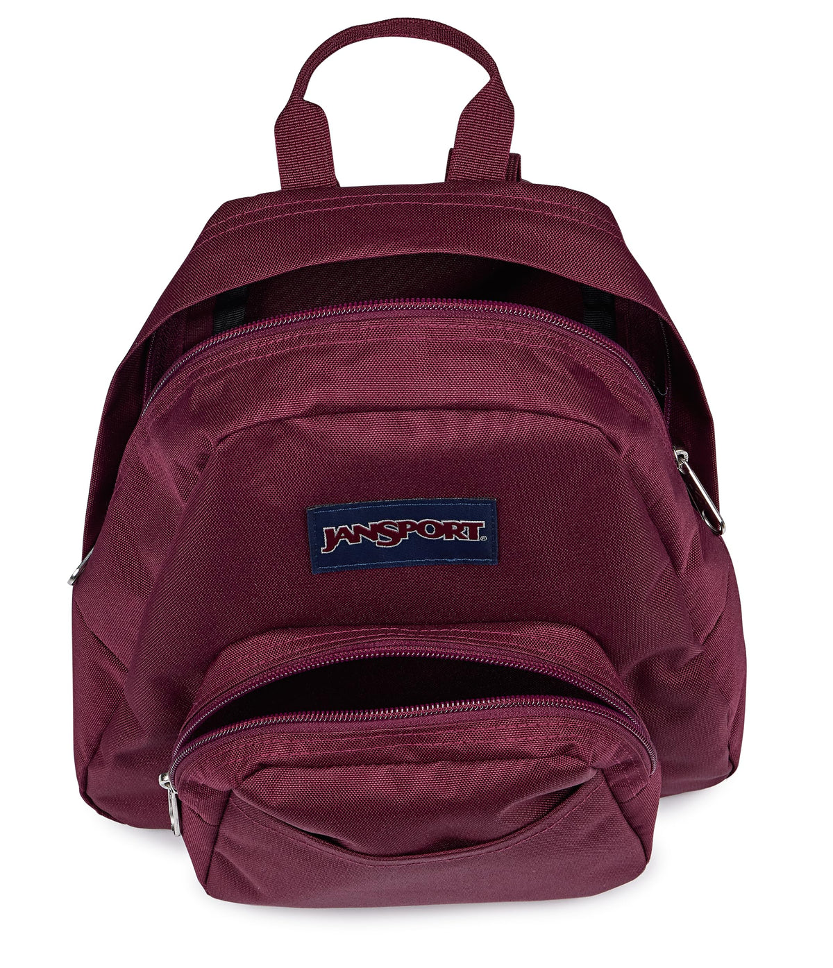 JanSport Half Pint Mini Backpack, 10.2 L - Durable Mini Bag Purse with Adjustable Shoulder Straps, Single Main Compartment, Zippered Stash Pocket, Cherry Lacquer