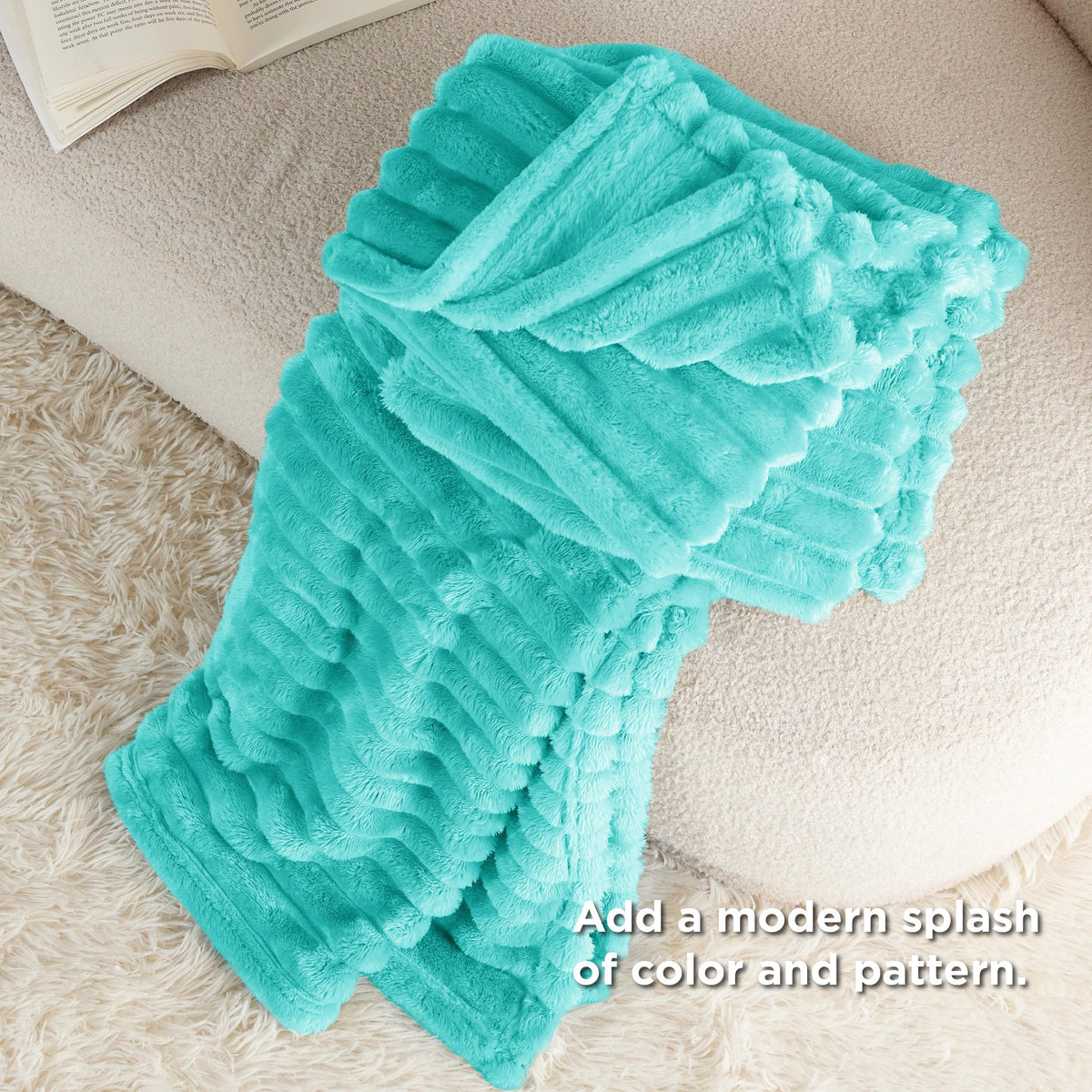 Bedsure Blue Fog Fleece Blanket for Couch&Twin Blanket for Couch,60x80 Inches