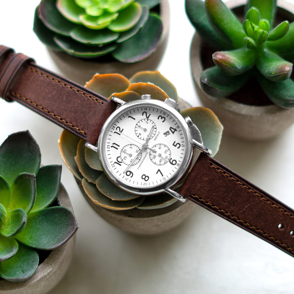 Benchmark Quick Release Leather Watch Band - Premium Italian Full Grain Leather Watch Straps for Men & Women (Dark Brown, 22mm)