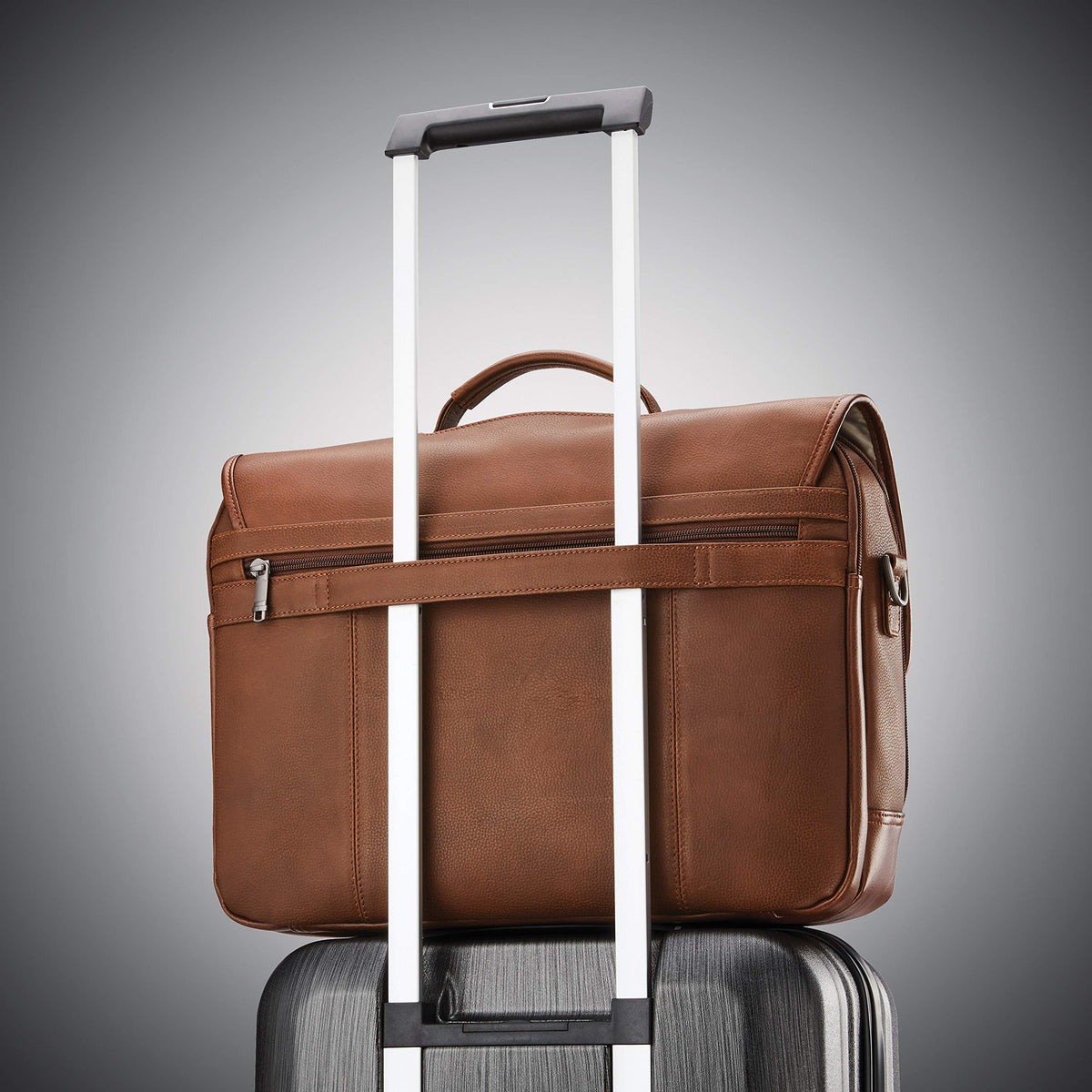 Samsonite Classic Leather Flapover, Cognac , One Size