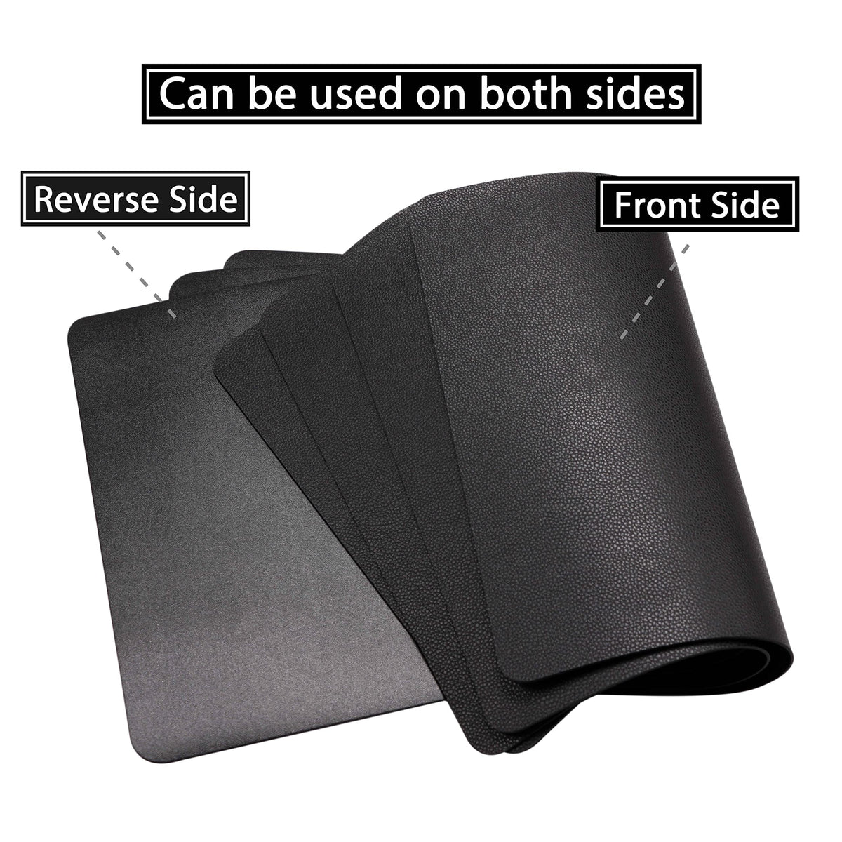 Wipeable Placemats Leather Table Mats Waterproof Heat-Resistant Easy to Clean for Dining Table Set Kitchen Table (6, Black)