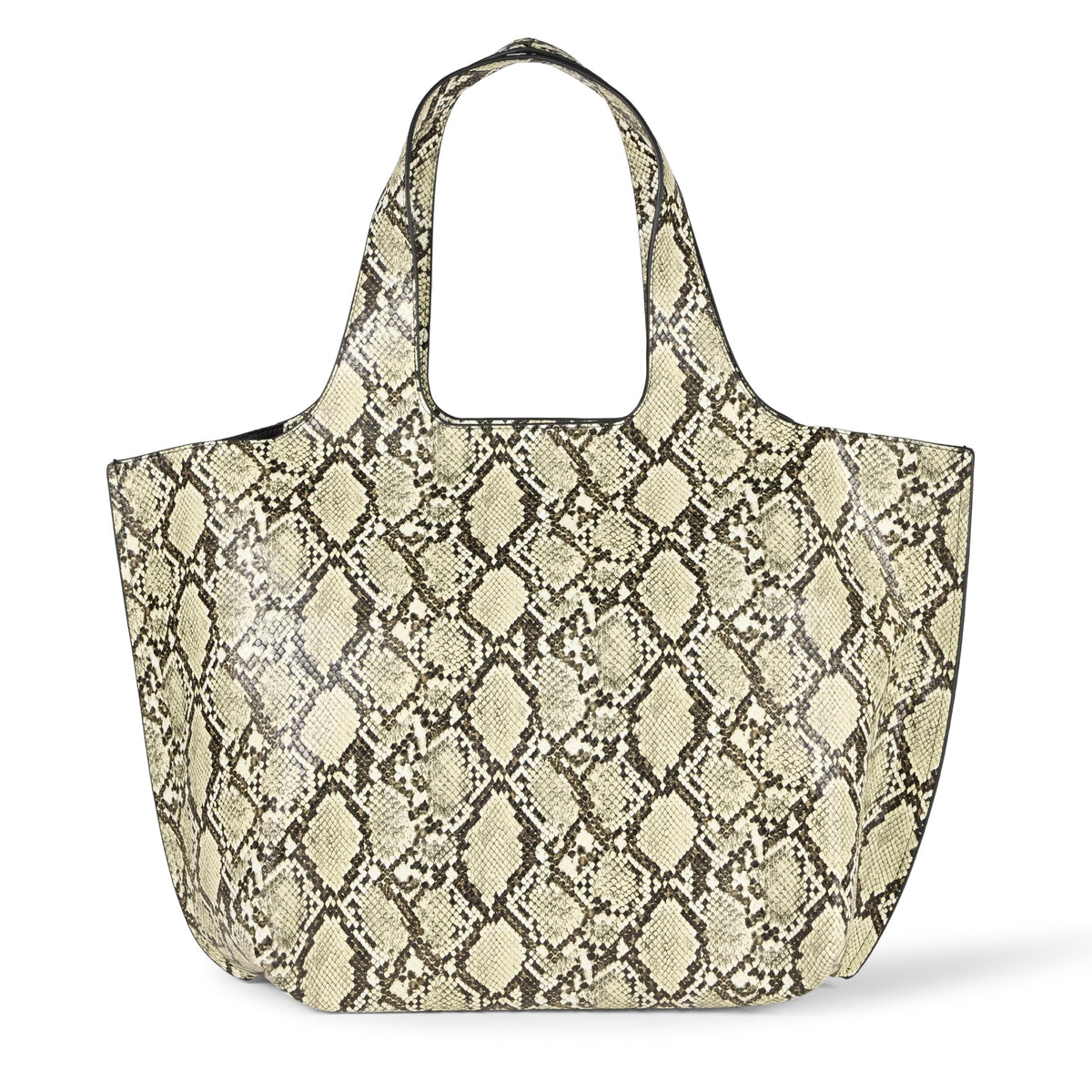 Amazon Essentials Women's Oversized Tote Bag, Grey Faux Snakeskin, One Size