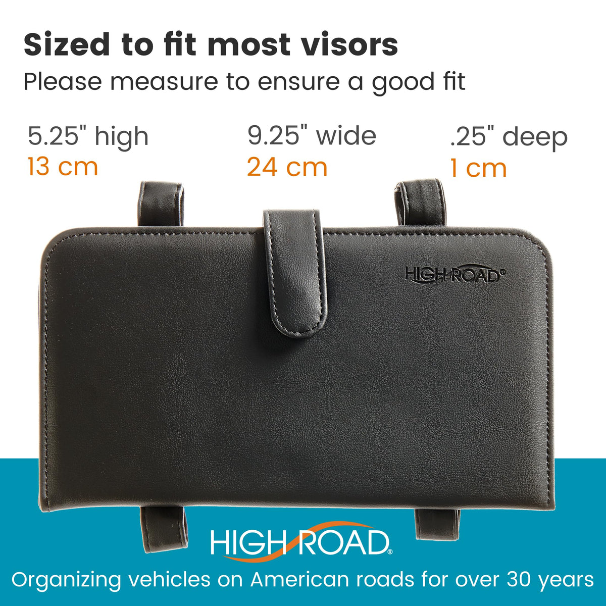 High Road Car Document Holder - Registration and Insurance Card Holder and Car Visor Organizer with 6 Clear Pockets and Pen Loop for Driving Documents, Cards and Paperwork