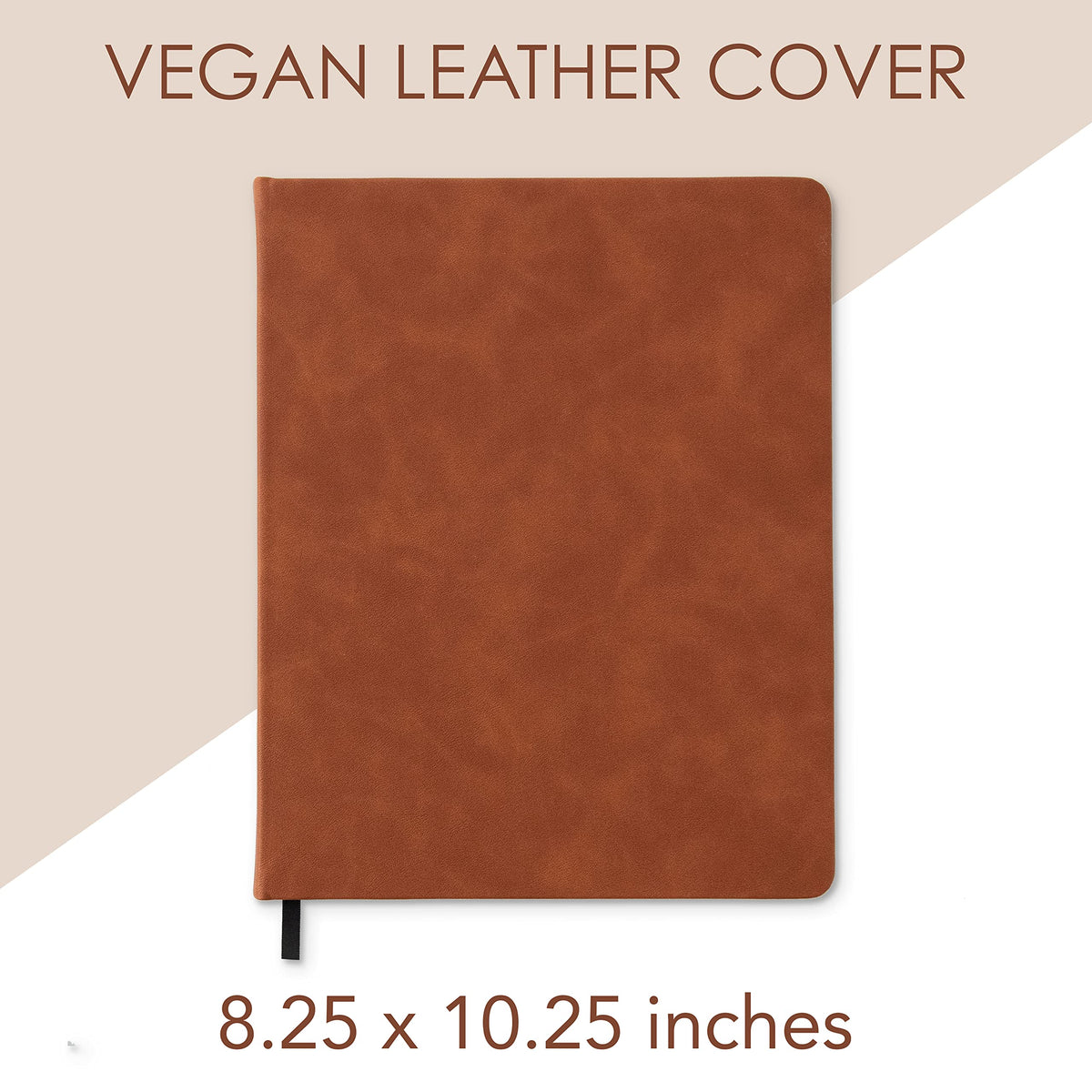 THiNKABLE Lined Journal Notebook, A4 Brown Vegan Leather Hard Cover Journal for Writing, Large 8.25x10.25 inches, Lined Notebook For Work, Work Notebook