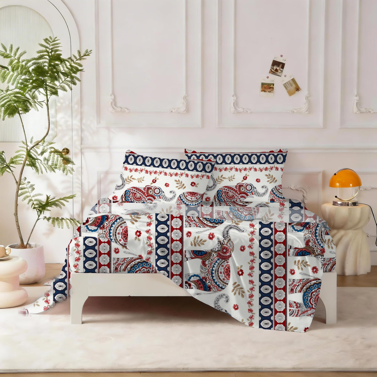 SDY 7Piece Elephant Twin Bedding Set,Elephant Bed Set Bed in A Bag for Man Woman Adult, with Comforter, Flat Sheet, Fitted Sheet and Pillowcases & Shams