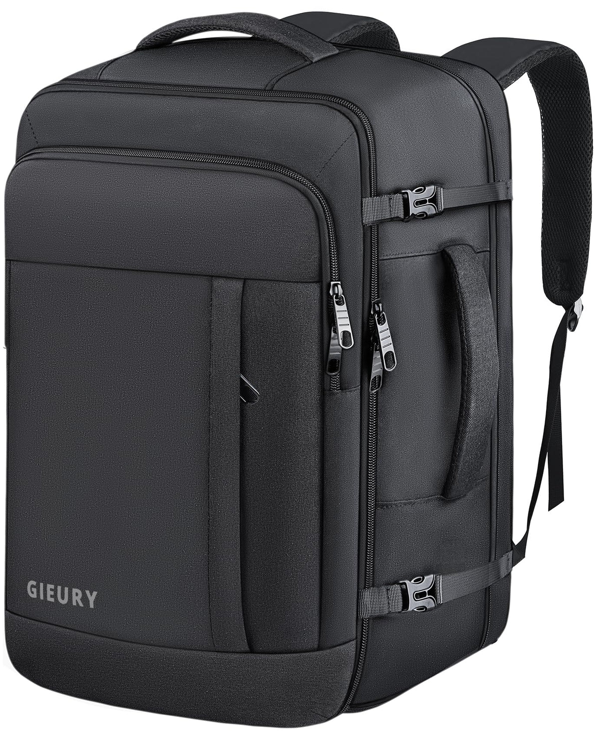 Gieury Carry On Backpack, 50L Travel Backpack, Luggage Backpack TSA Flight Approved Laptop Backpack for Men & Women, Large Expandable 40L Daypack Lightweight Business Weekender Bag, Black