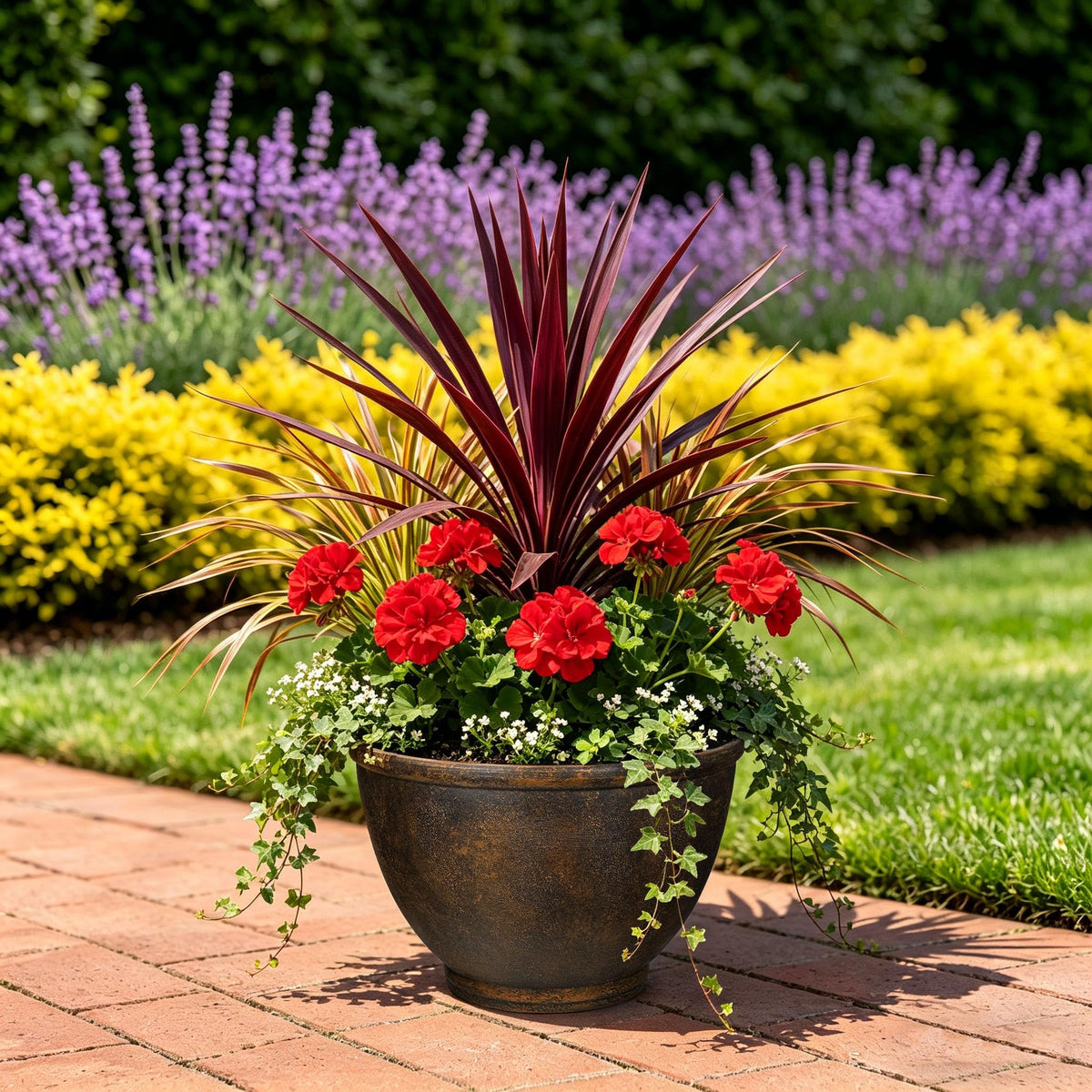 Hollyone Set of 2 Outdoor Planter 11.5 inch Plant Pot Plastic Pots for Plants Planters for Outdoor Indoor Plants with Drainage Hole Round Plant Pot Flower Pots Garden Decorations Brown