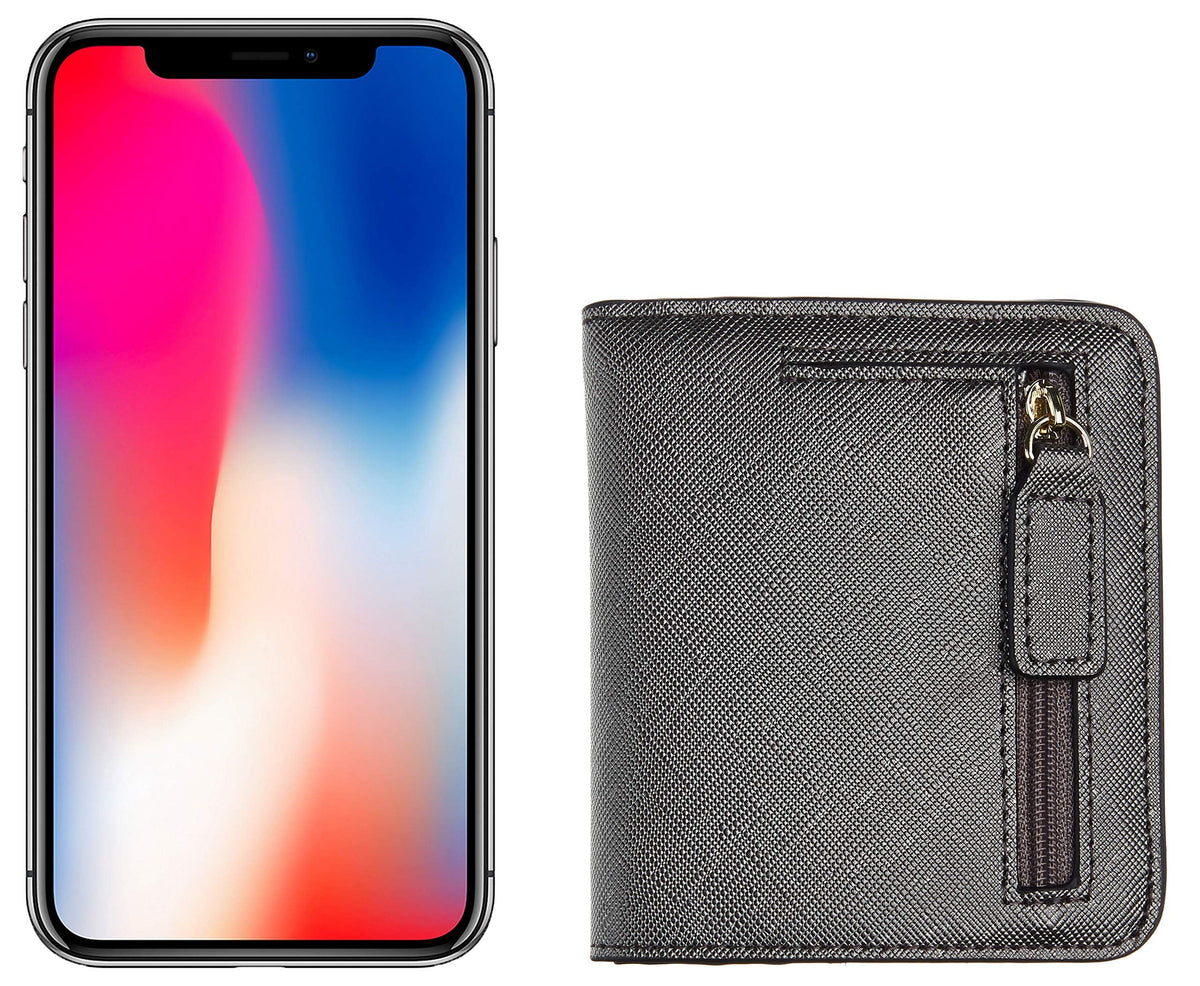Toughergun Women’s Small Slim Leather Wallet with RFID Protection, Compact Bifold Mini Purse with Clear ID Window
