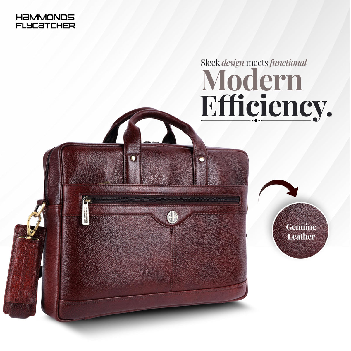 HAMMONDS FLYCATCHER Genuine Leather Executive Formal Office Bag, Shoulder Laptop Messenger Bag for Men, MacBook, Notebook Upto 16 Inch, Handbags with Shoulder Straps, Brown, LB138