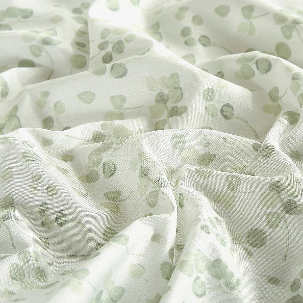 Chezmoi Collection Arbor 4-Piece Floral Bed Sheet Set - Soft Green White Printed Microfiber 14-Inches Deep Pocket Sheets & Pillowcases Set, California King