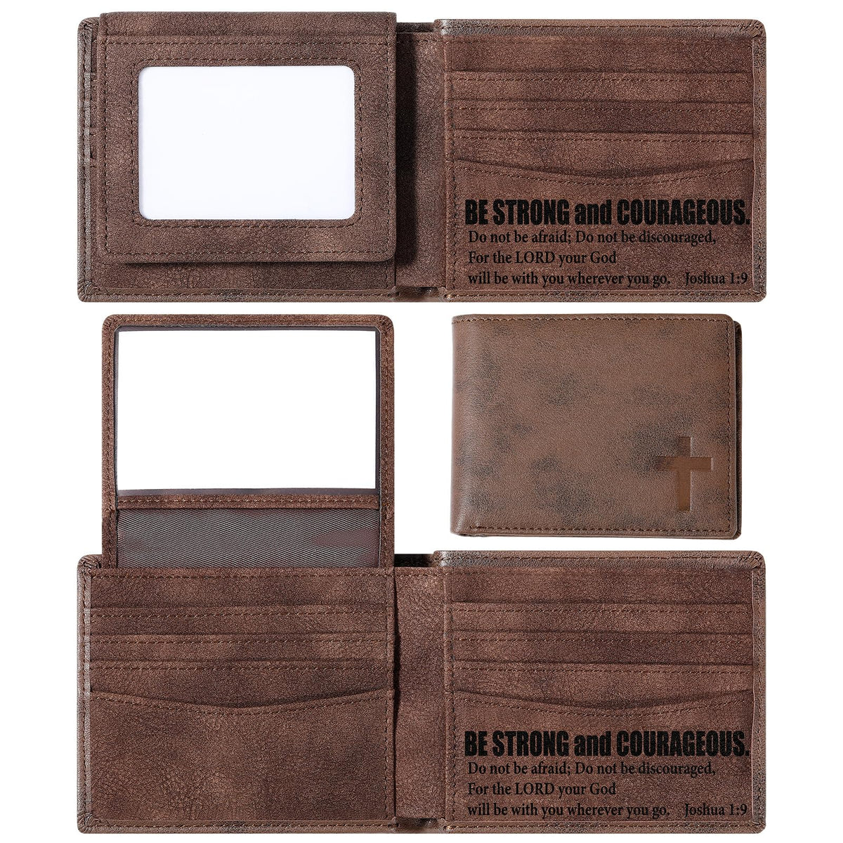 Sadnyy Mens Wallet USA Flag Bifold Wallet, Engraved Genuine Leather and Bifold with RFID Blocking, 10 Card Slots and Black Gift Box, Vintage Ambossed American Flag, Unique Presents for Husband