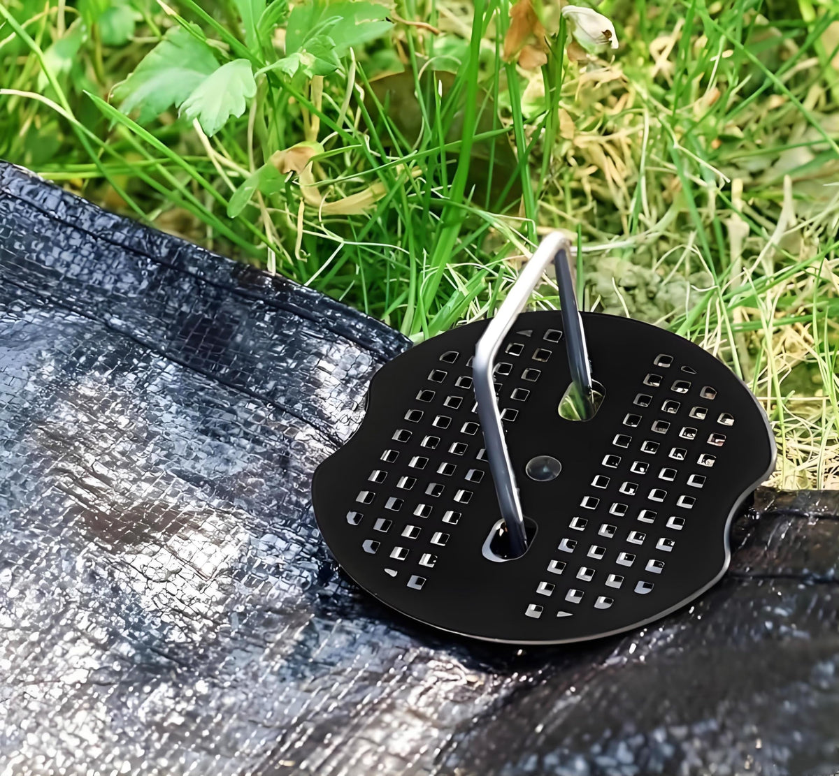 4 Inch 50 PCS Galvanized Landscape Staples with 50 PCS Gasket, Landscape Fabric Pins Stakes Lawn Ground Cover Graden Staples Spikes Weed Barrier Stakes
