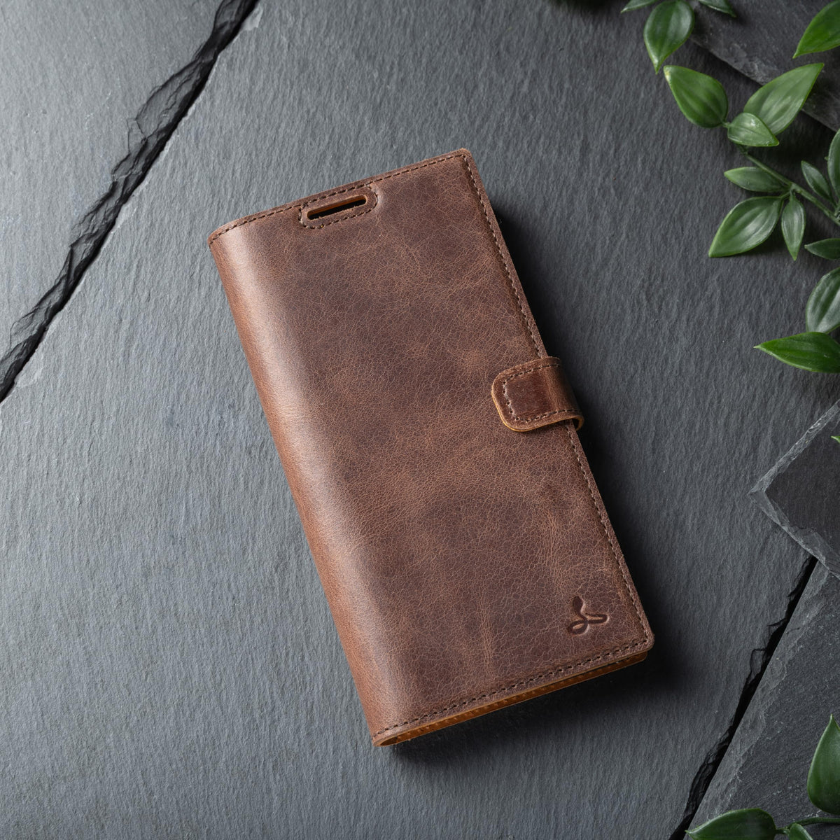 Snakehive Genuine Leather Wallet Case for Samsung Galaxy S26 Ultra – Flip Cover with Card Slots & Stand (Brown)