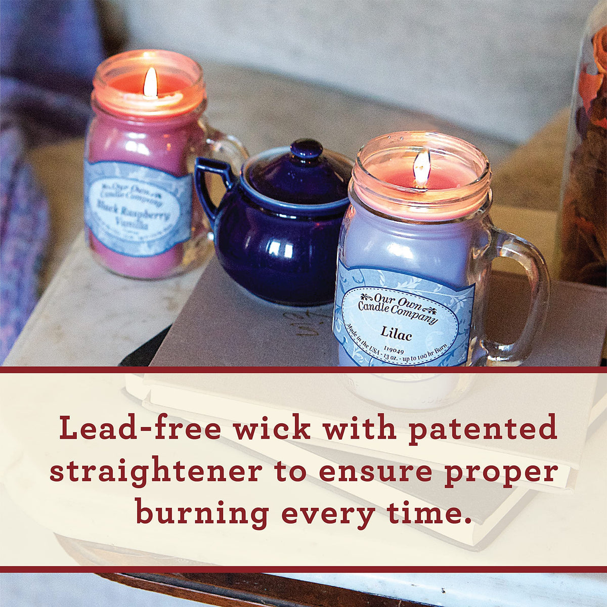 Our Own Candle Company Blood Orange Scented Mason Jar Candle, 100 Hour Burn Time - 13 Ounces