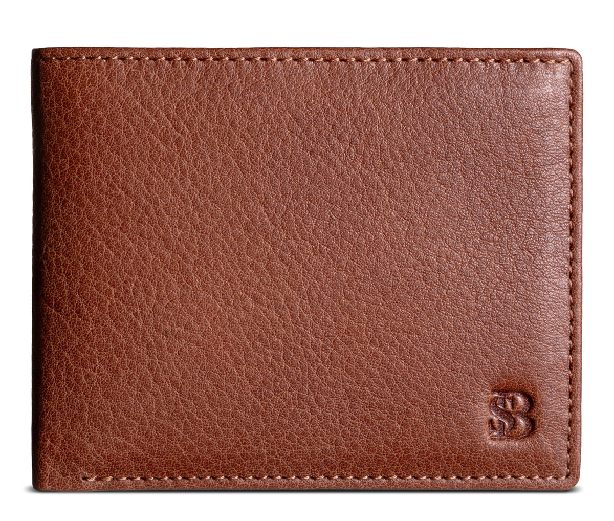 Full Grain Leather Wallet for Men | RFID Blocking | Extra Capacity Bifold Wallet with ID Windows | Ultra Strong Stitching | Slim Billfold with 13 Card Slots | Gift for Him (California Desert Venture)
