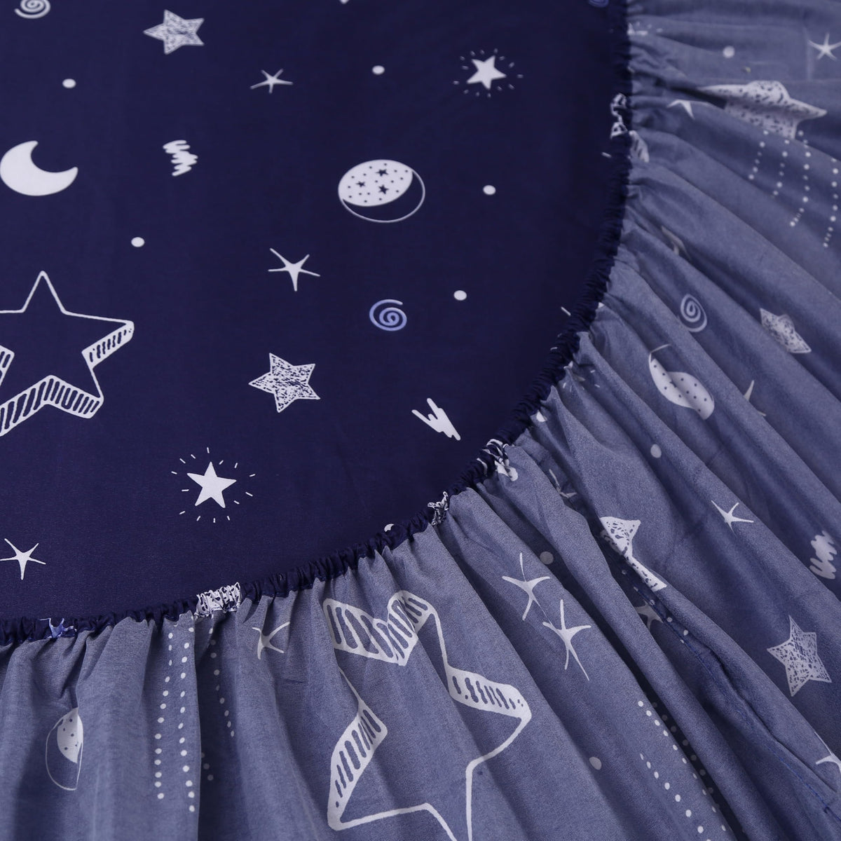 MAG 3pcs Purple Star Full Bed Sheet,Galaxy Space Microfiber Fitted Sheets with1 Fitted and 2 Pillowcases,14 Inches Deep (Purple and White,Full)