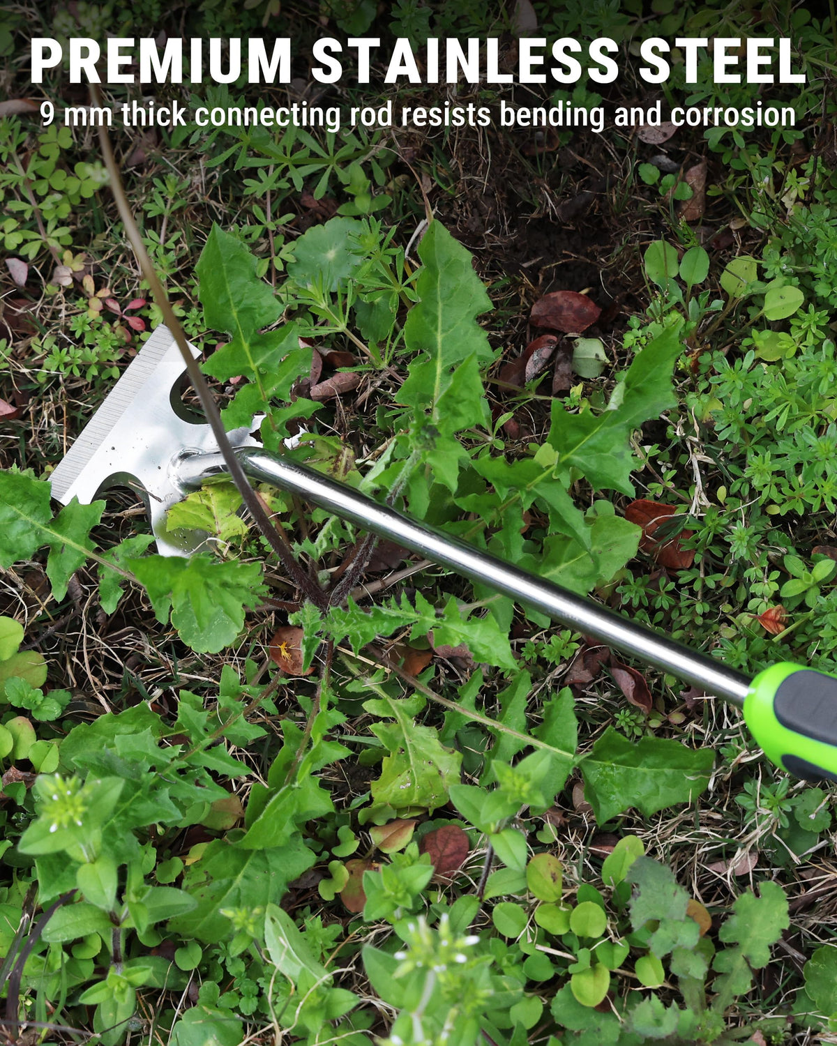 WORKPRO 15-Inch Weed Puller Tool, 6-Tine Heavy Duty Deep Root Remover for Dandelion, Stainless Steel Hand Weeder with Ergonomic Soft Grip for Lawn, Garden, and Yard