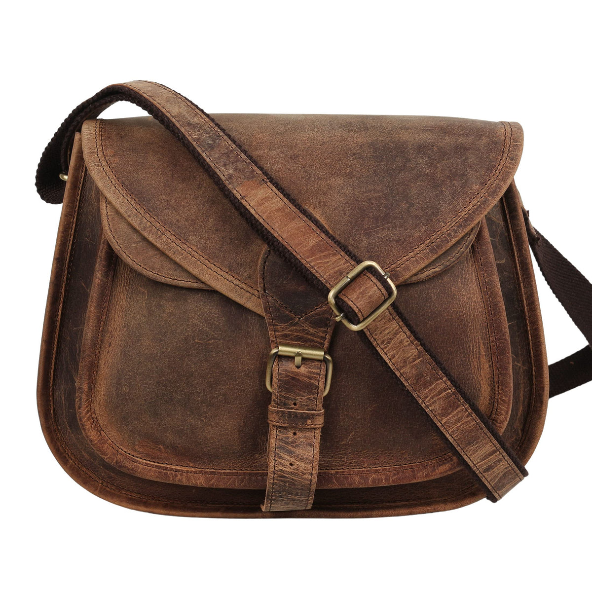 Leather Crossbody Bag for women purse tote ladies bags satchel travel tote shoulder bag (Distressed Tan)