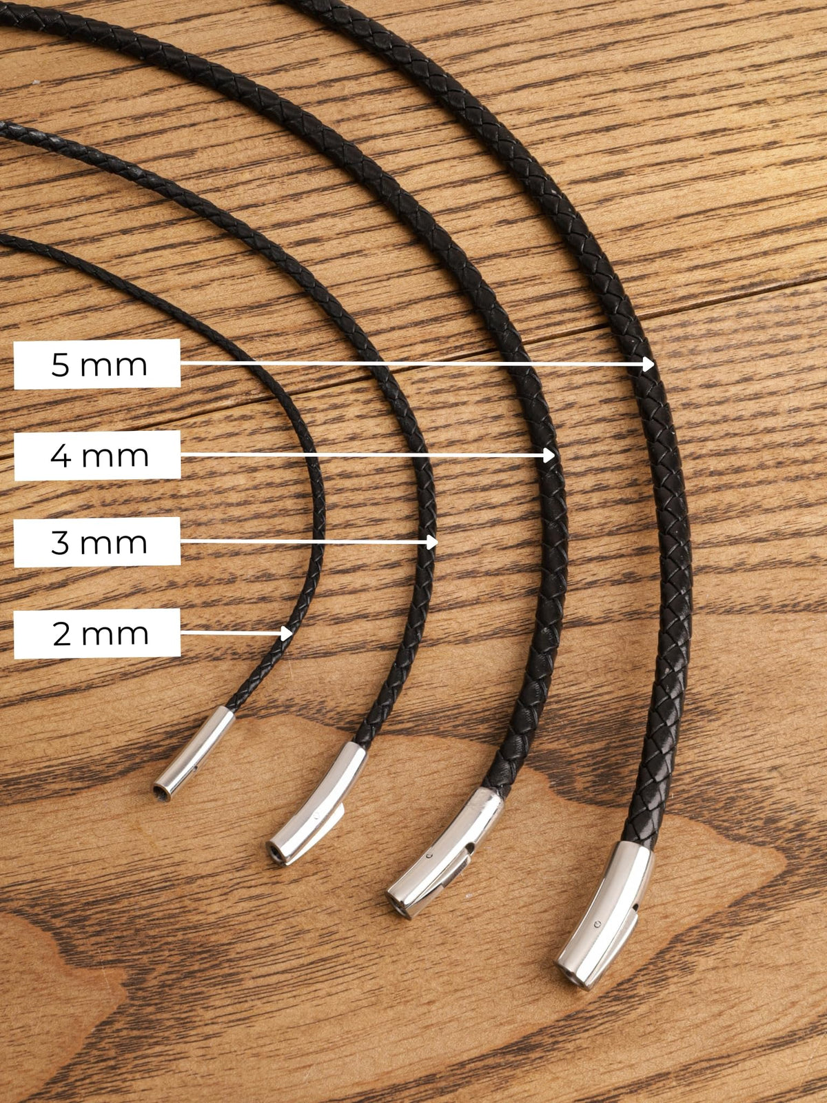 HAQUIL Waterproof Braided Leather Cord Chain Necklace for Pendant, Jewelry Gift for Men and Women 26inch 4mm