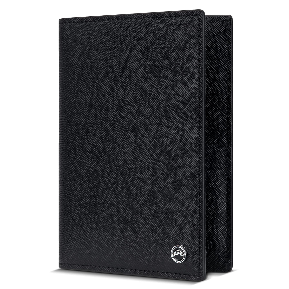 Snazzy Hawk 2 Passport Holder - Travel Essentials, RFID Blocking Wallet Credit Card Organiser, Plain Accessories Slim Cover For Men Women… (Black)