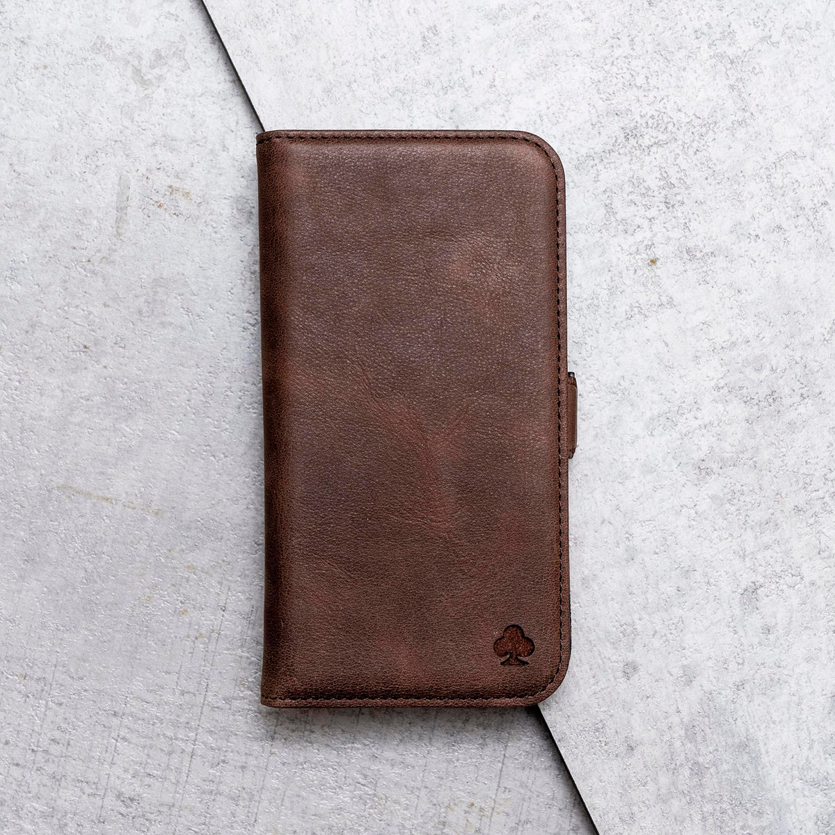 Porter Riley - Leather Case Compatible with Samsung Galaxy S26. Premium Genuine Leather Stand Case/Wallet/Cover (Chocolate Brown)