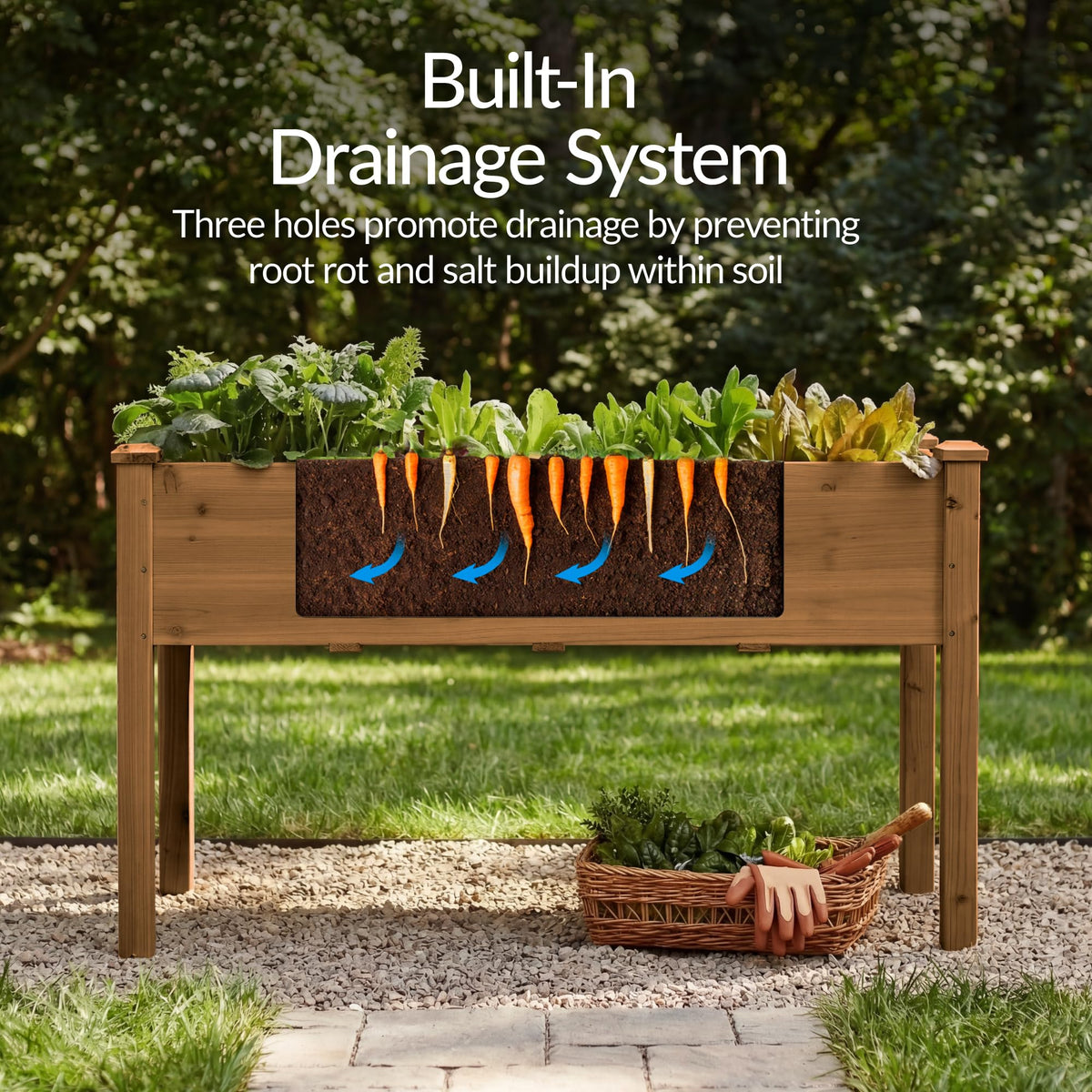 Best Choice Products 48 x 24 x 30 Inches Raised Garden Bed, Elevated Wood Planter Box Stand for Backyard, Patio, Balcony with Bed Liner, 200 Pound Capacity - Acorn Brown