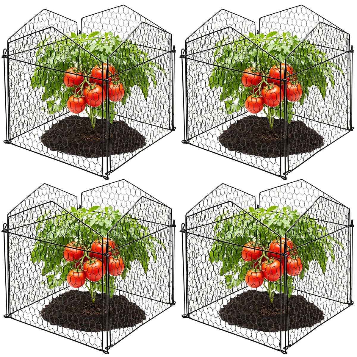 DECOHS 4 Packs Chicken Wire Cloche Plant Protectors from Animals Garden Plant Cage Protector - Wire Plant Protectors to Keep Animals Out