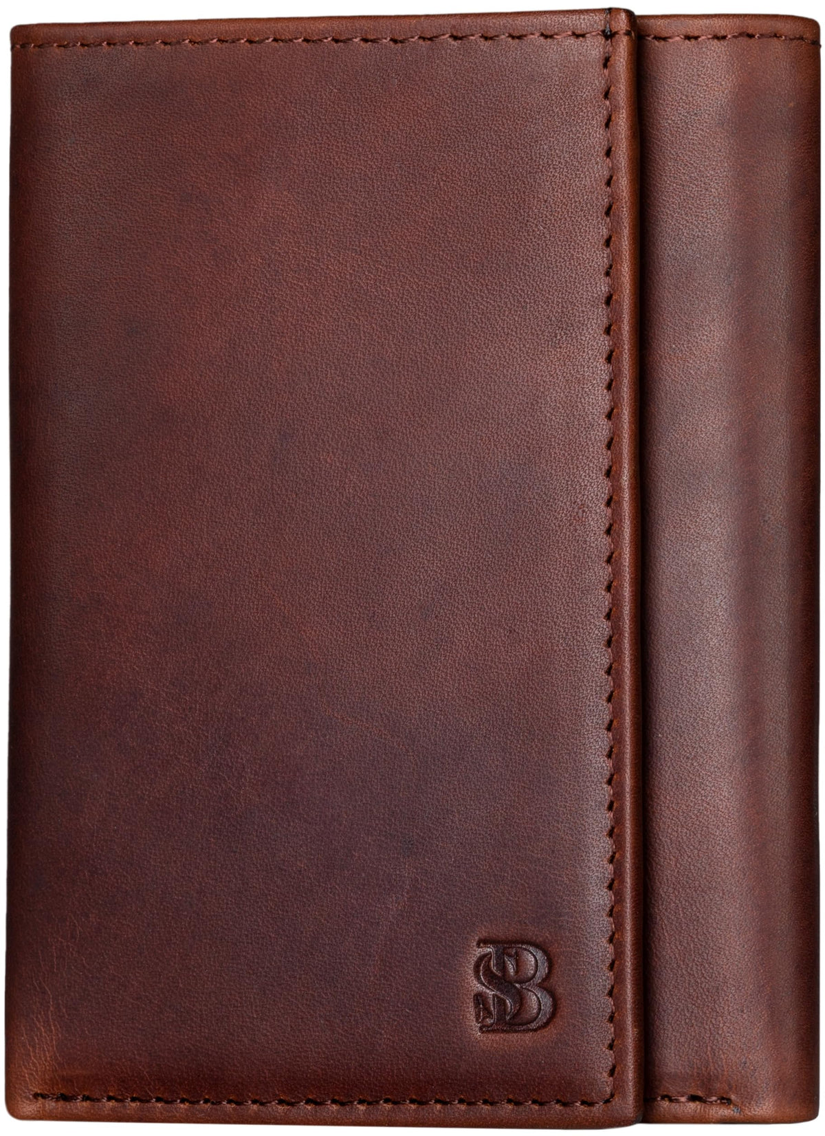 SERMAN BRANDS Trifold Wallet for Men - RFID Blocking Full Grain Leather, 11 Card Slots & ID Window, Slim Everyday Carry, Durable Stitching, Gift for Him