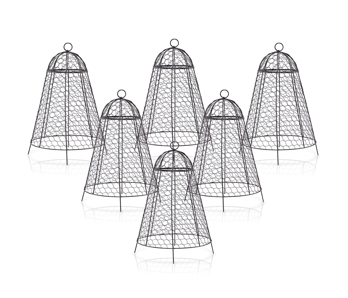 boldworks Garden Cloches for Plants Chicken Wire Cages to Protect from Animals Outdoor Extra Large Rustproof Thicker and Finer Mesh 12" x 20" Pack of 6