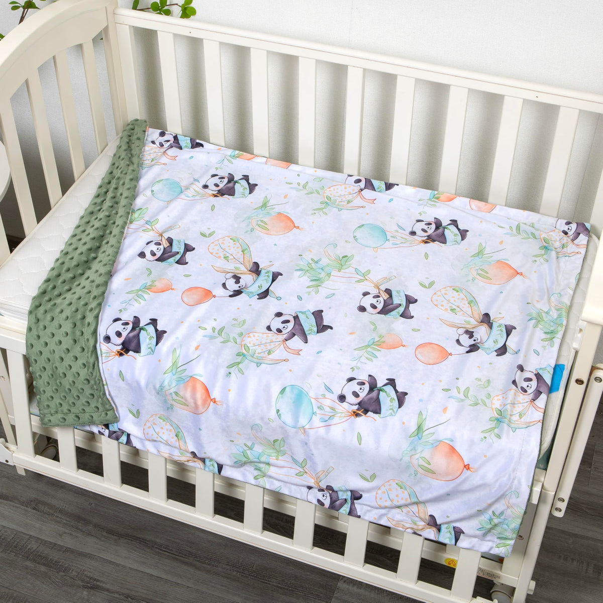 Donsonny Baby Blanket for Boys Girls Soft Minky with Double Layer Dotted Backing, Cartoon Printed 30 x 40 Inch Toddler Blanket (Panda)