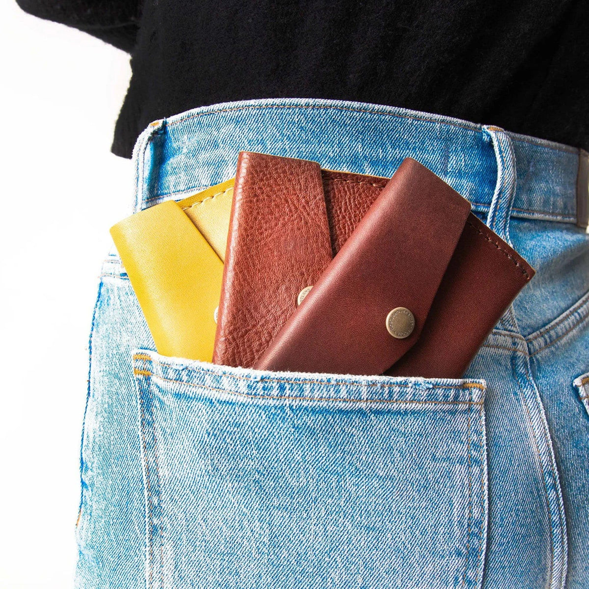 Portland Leather Goods Mini Envelope Wallet for Women – Handmade from the Finest Full-Grain Hides – Features Two Interior Pockets with Secure Snap Closure – Coldbrew