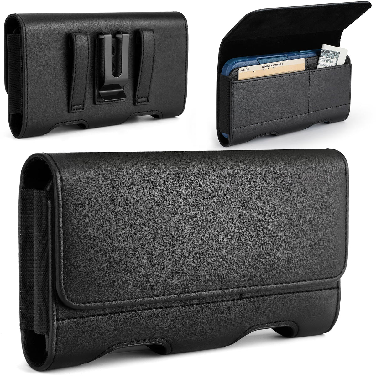 Mopaclle Phone Holster for iPhone 17 Pro Max, 17 Air, iPhone 16 Pro Max,15 Pro Max 15 Plus,14 Pro Max 13 Pro Max, 12 Pro Max,Premium Cell Phone Belt Holder for Men with Belt Clip ID Card Holder Pouch