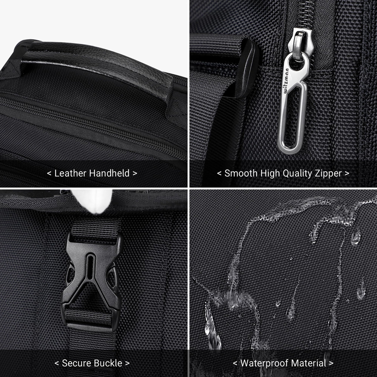 WITZMAN Crossbody Bags for Men Travel Shoulder Bag Lightweight Man Purse Small Casual Messenger Bag for Work Traveling（B699 Black）