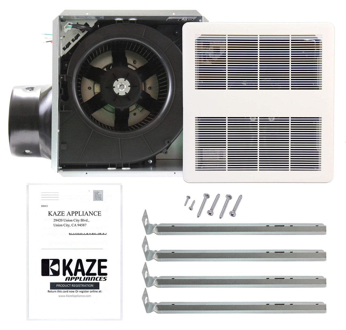 KAZE APPLIANCE SEP150 | 150 CFM | 0.5 Sone Ultra Quiet | Energy Star Certified | Energy-Saving Bathroom Exhaust Ventilation Fan