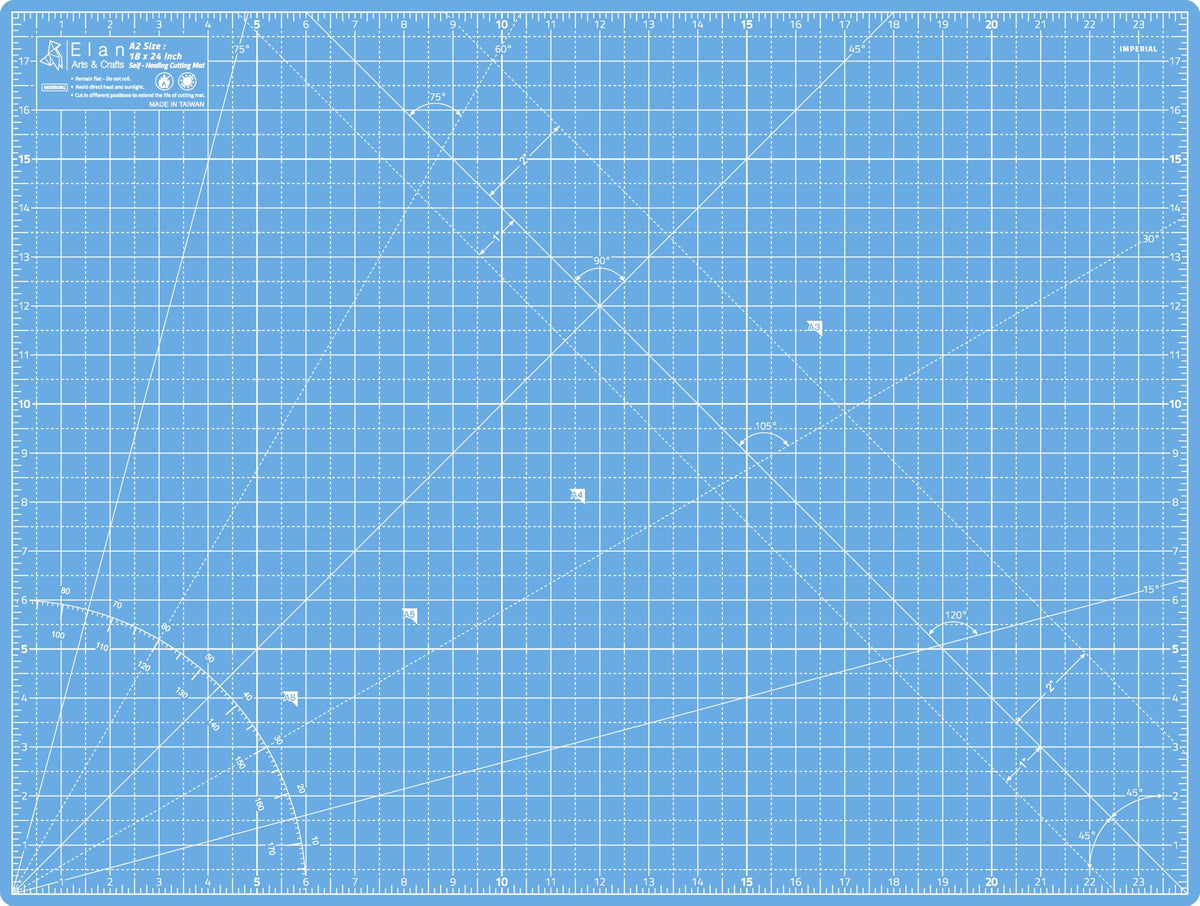 Elan Cutting Mat A2 Blue, Self Healing Cutting Mat 18x24 Inch, 5-Ply Craft Board Blue, Hobby Board for Crafts 18x24 Inch