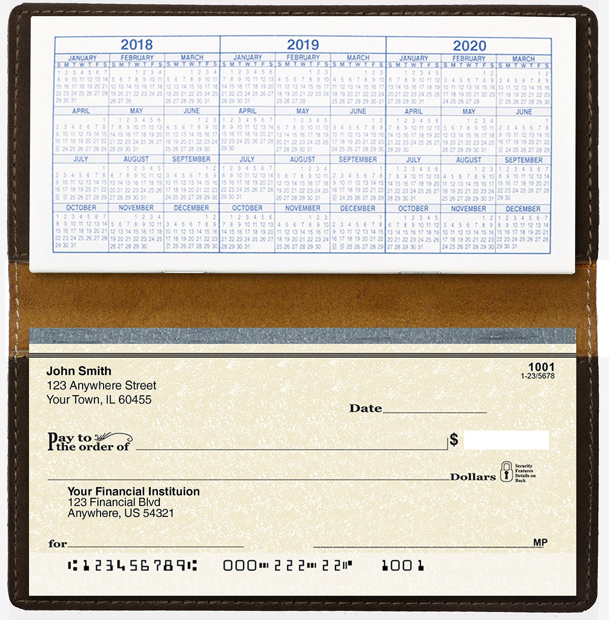 CAROUSELCHECKS Tabby Cat Laser Engraved Leatherette Checkbook Cover