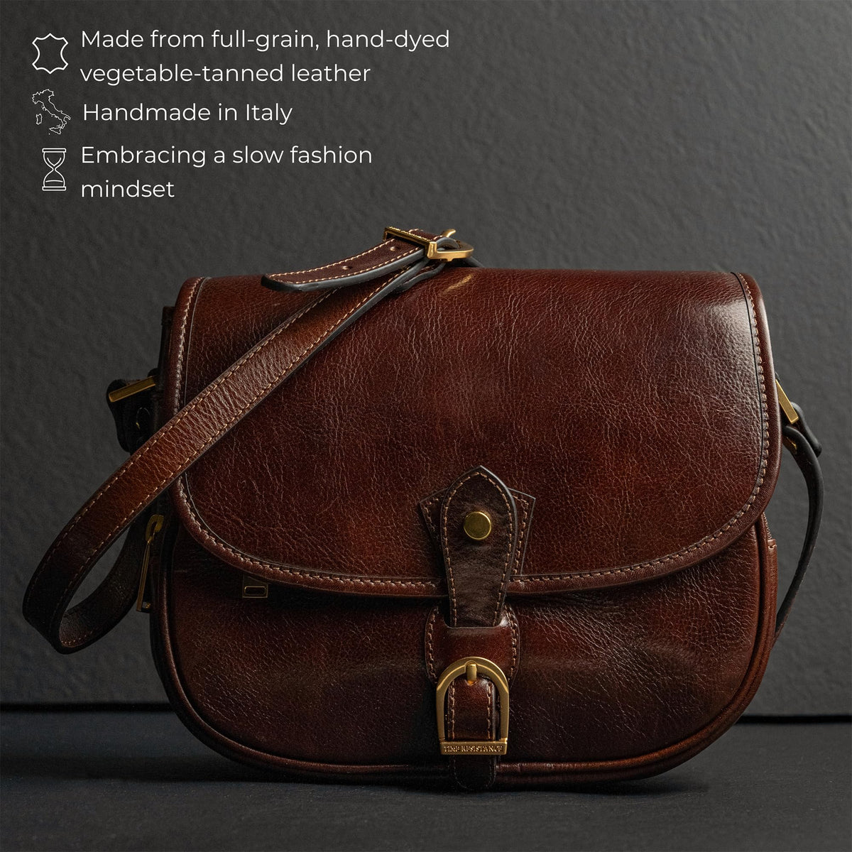Time Resistance Leather Crossbody Bag for Women - Handbag, Shoulder Bag, Messenger, Purse (Brown) - Gift Box Included