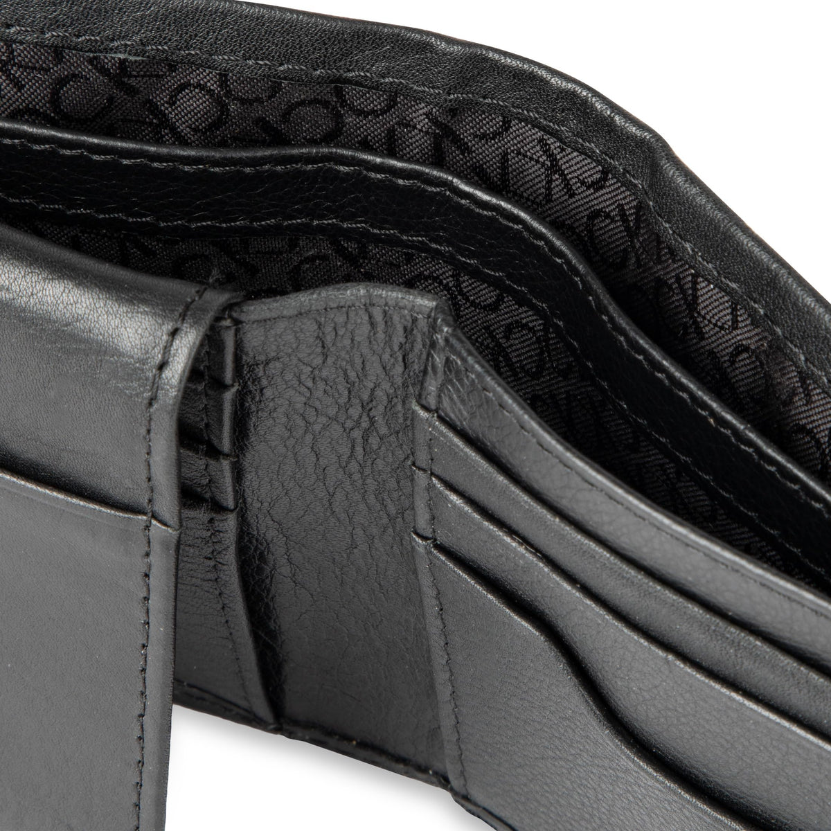 Calvin Klein mens RFID Leather Minimalist Bifold Wallet With ID Window Black Passcase