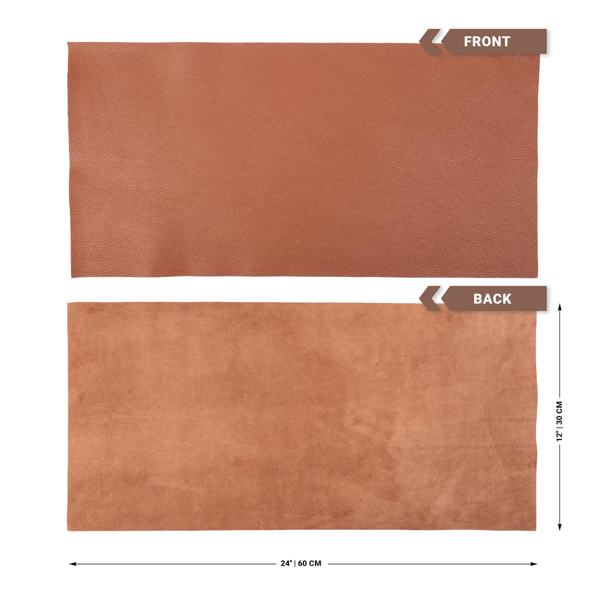 Shkira 24''X12'' Genuine Light Brown Dotted Leather Sheets for Hobby Workshops - Tooling Square - 2.0MM Thick Genuine Top Full Grain Oil Tan - Thick Leather Pieces