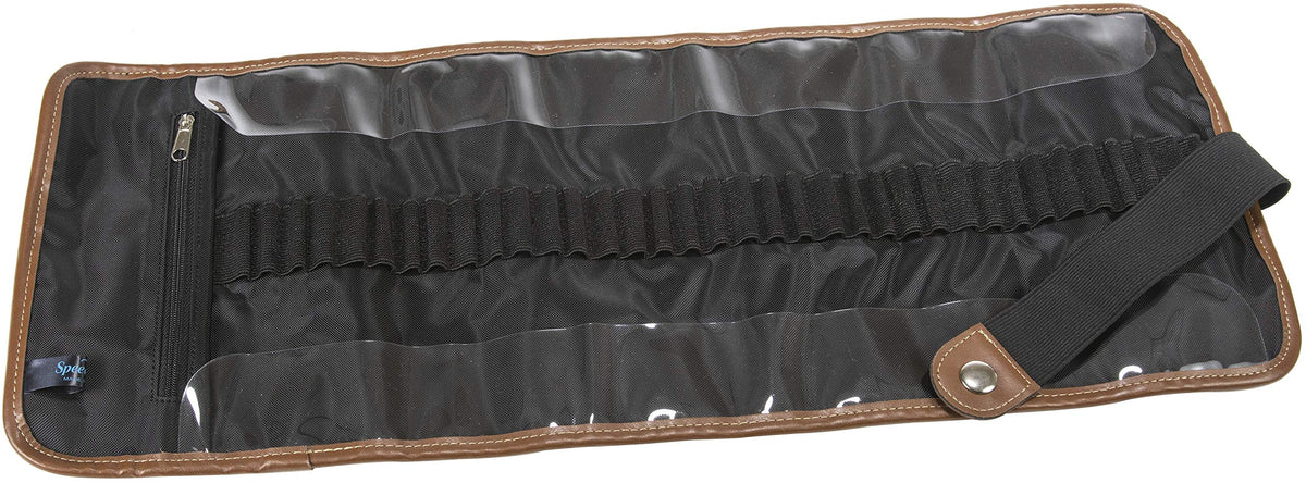Speedball Art Products 354360 Canvas Pencil Case Roll-Up, Denim W/Brown Trim, Holds up to 36 Pencils
