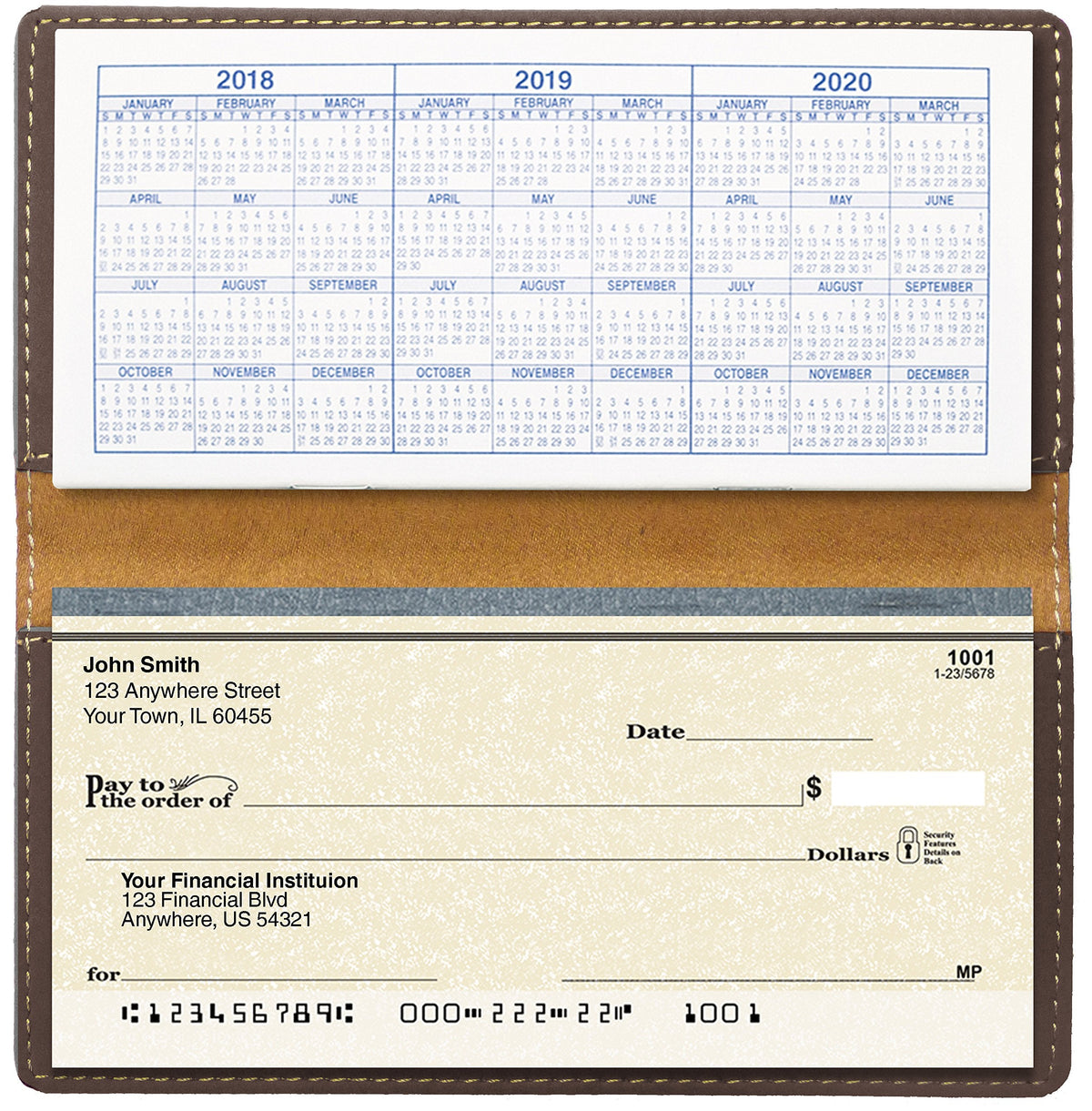 CAROUSELCHECKS Grazing Deer Laser Engraved Leatherette Checkbook Cover