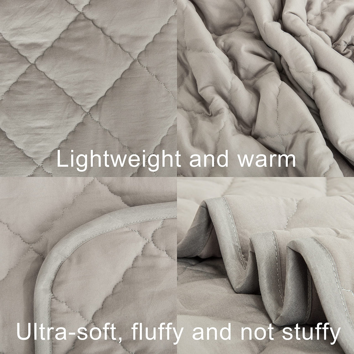 NTBAY Down Alternative Toddler Comforter, Lightweight and Warm Solid Color Baby Crib Quilted Blanket, 39x47 inches, Smoke Grey