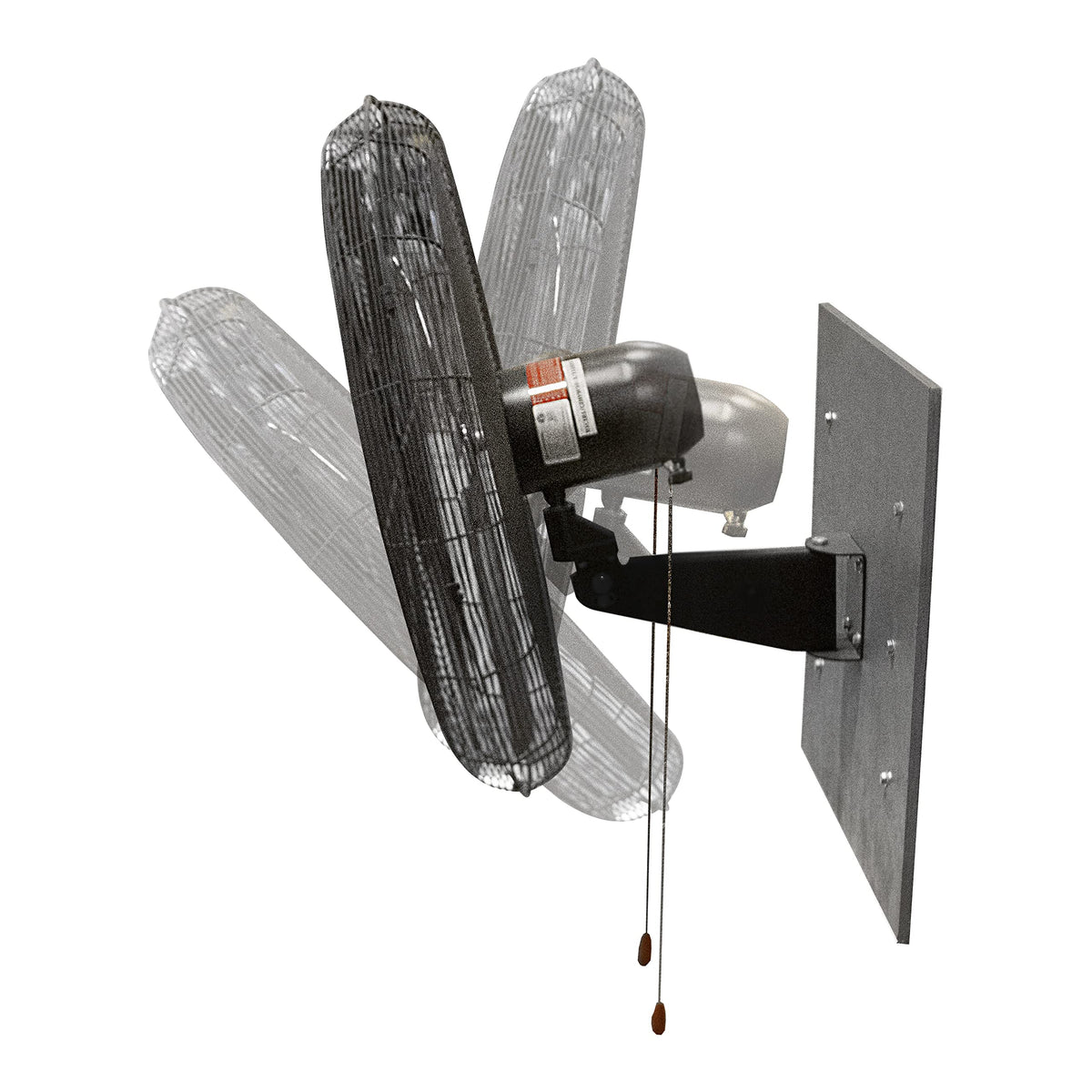 Comfort Zone Oscillating High Velocity Industrial Wall Fan, 30 inch, 2 Speed, All Metal, Adjustable Angle & Tilt, Steel Mounting Bracket, Aluminum Blades, Ideal for Garage or Workshop, CZHVW30EX