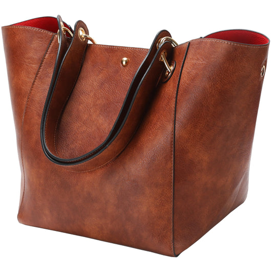 sqlp Large Work Tote Bag for Women Designer Purses and Handbags Big Bucket bags Ladies Travel Crossbody Purse Brown Dark
