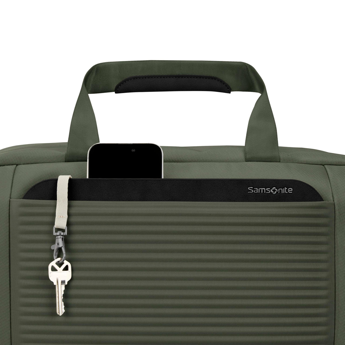 Samsonite Paralux Weekender Duffel Bag, Travel Carry-On Bag with Wide Opening, Drop-Bottom Shoe & Laundry Compartment, AirTag™ Holder, StackIt™ Strap - Business & Leisure Travel Bag - Olive