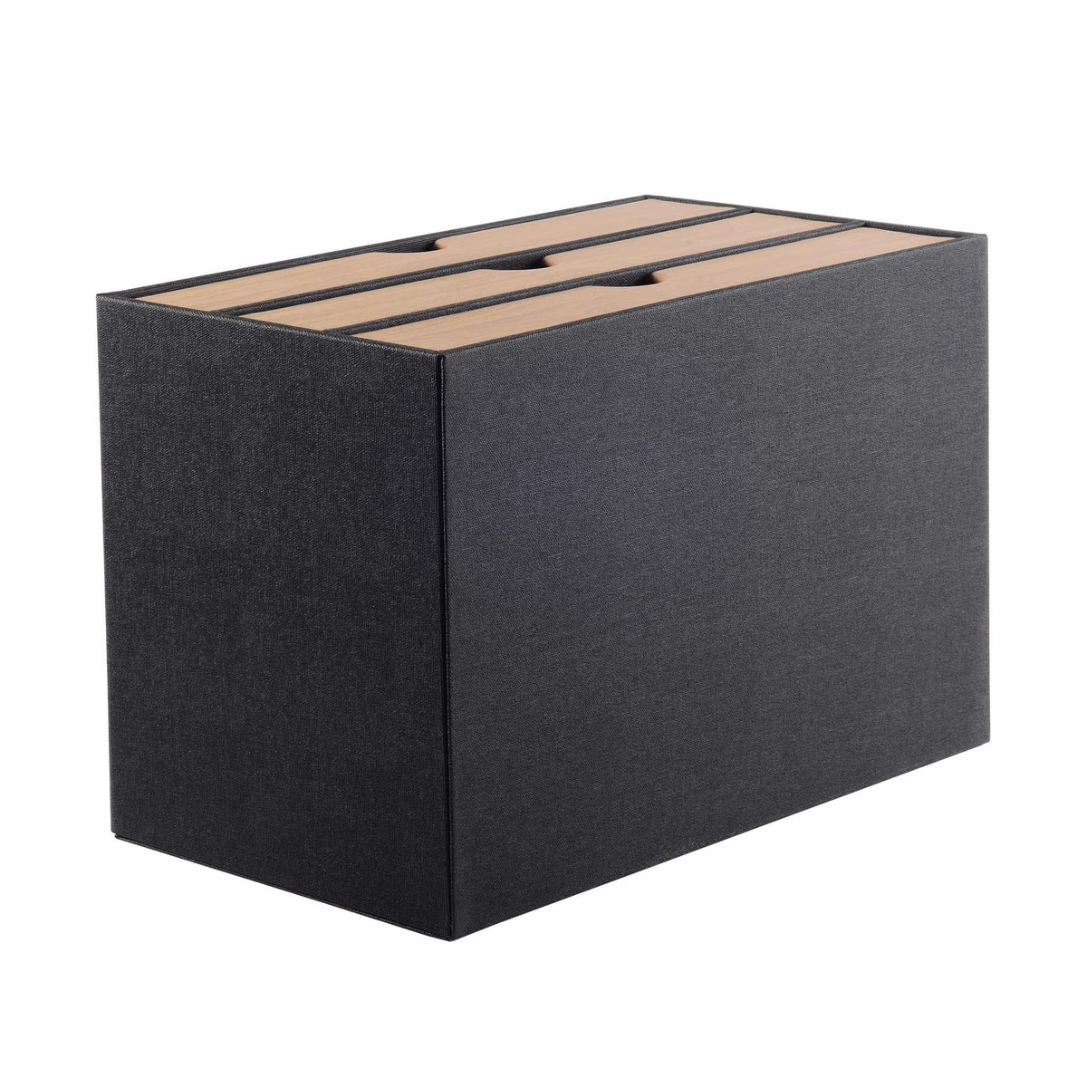 RHCSZ Fashion Multicolor Collocation Leather Desk Organizer File Cabinet Executive Office Supplies Desktop Filing A4 Contract Document Stackable Storage Box with 3 Drawers (Black)