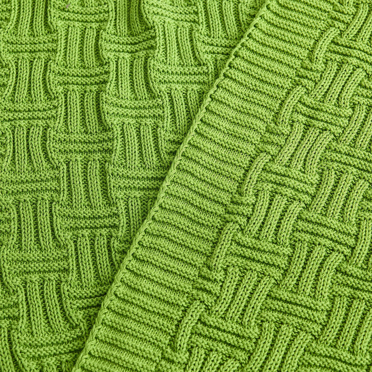 Longhui bedding Cotton Cable Green Knit Throw Blanket for Couch Chairs Bed Beach, Home Decorative Throws Blankets, 50 x 60 Inch, 2.2lb