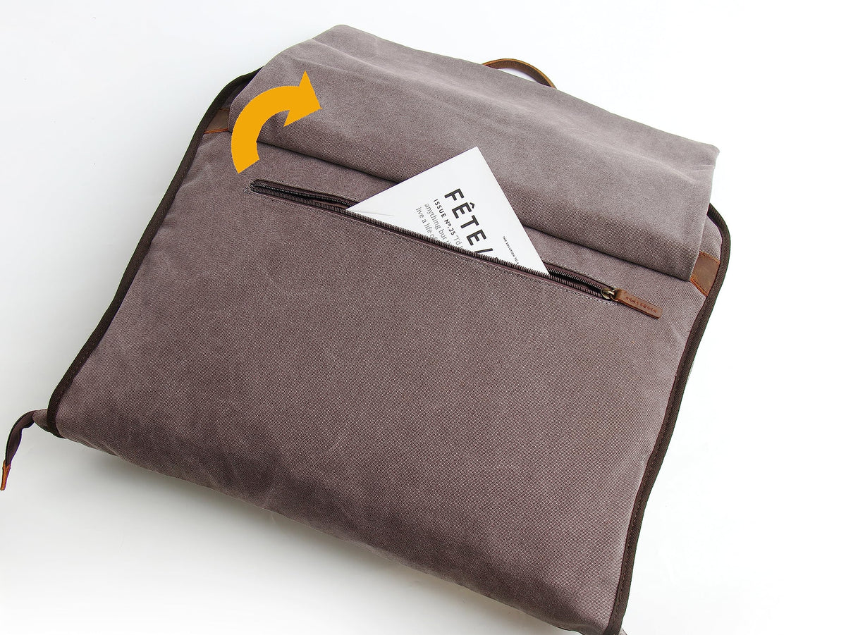 TRITOUR Garment Bags for Travel Leather canvas Suit Bag with Extended Design Computer Compartment