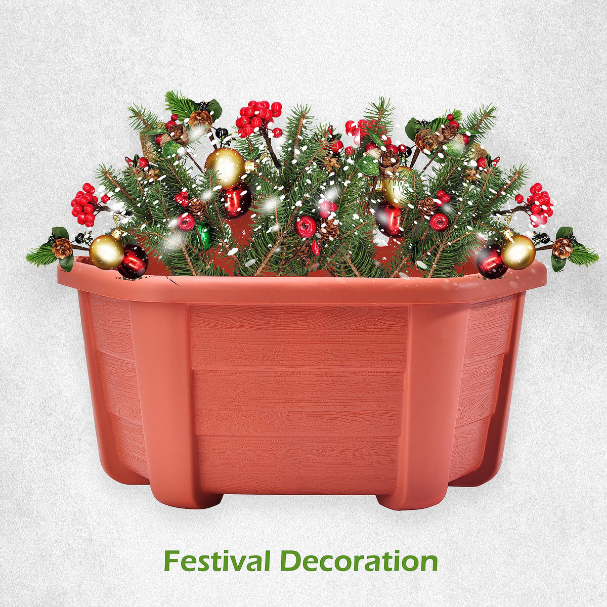 ORIMERC 9.8 inch 3 Pack Brick Red Wall Hanging Planters for Indoor Outdoor Plants Hanging Plant Holder with Drainage Hole Fence Balcony Planters Railing Hanging Pot Plant Wall Mount Decor with Hooks
